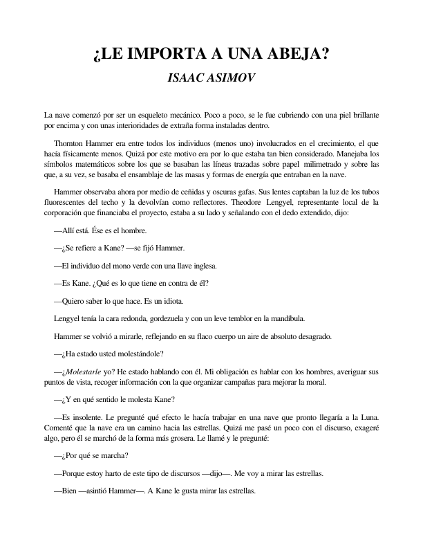 Portada de ¿Le Importa a una Abeja?